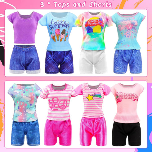 HONLAELLA 22 11.5 Inch 4 6 6 5 7 11.5 Inch Set Pcs Girl Doll Clothes & Accessories Including Fashion Dresses Tops