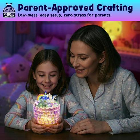 8-12 7 8 9 10-12, 8-12 PURPLE LADYBUG Make Your Own Unicorn Night Light for Girls - Unicorn Gift Craft Kits for Girls