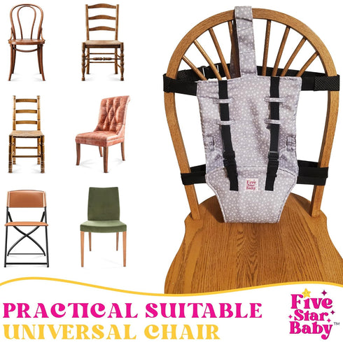 Harness Seat for Baby High Chair - Safety Accessory for Feeding, Must Have for Travel Essentials (Grey)