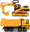 Toy To Enjoy Excavator & Dump Truck Toy Set of 2, Moveable Claw & Lifting Back, Construction Vehicle for Kids