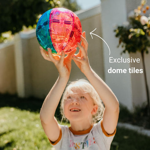 Magnetic Building Tiles, 48 Piece Architectural Dome Set for Kids, Educational Creative Learning Activity for Ages 3+