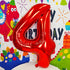 40 Inch Red Big Number 4 Birthday Party Decoration Foil Balloons for Anniversary, Wedding, Girls and Boys Digit 4