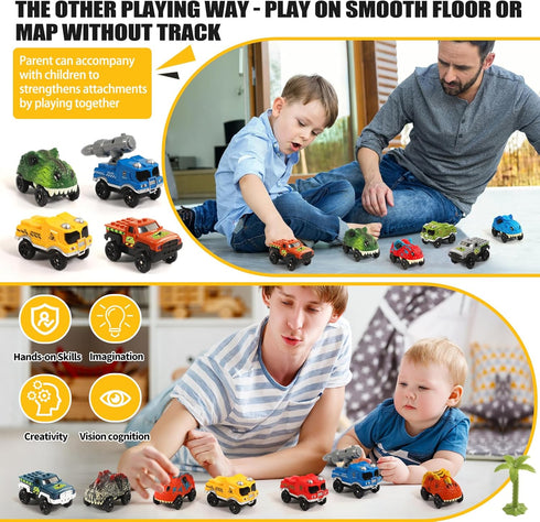 Tracks Cars Replacement - Glow in The Dark Car Tracks Accessories with 3 Flashing LED Lights for Kids (4 pack)