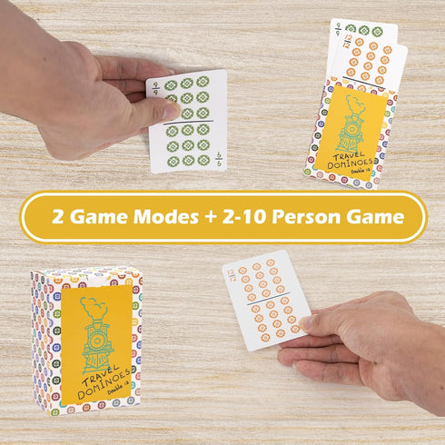 Mexican Train Mini Dominoes Game, 105 Cards + Instructions + Scoresheet, Double 12 and 9 Set for 2-10 Players