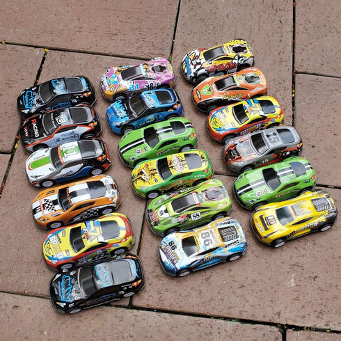 Himeeu 18Pcs 2.7 Inch Metal Pull Back Racing Car Toy Die Cast Race Cars Vehicles Friction Powered Toddler Boy Toys