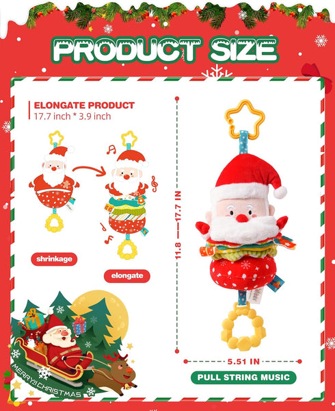 6-12-18-36 Tummy Jollybaby Car Seat Stroller Crib Hanging Toy for Baby Months, My Baby First Christmas Santa Claus