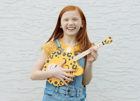 Leopard Guitar, 1 Stringed Toy Instrument for Kids, Perfect Intro to Music for Young Kids Ages 3 and Up