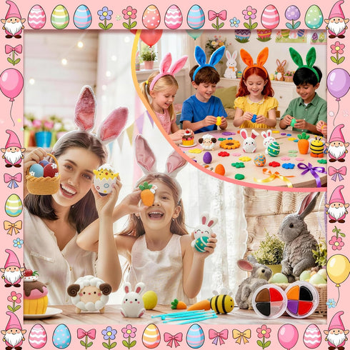 12 Loufor Air Dry Clay Kits Easter - Modeling Clay for Kids, Ultra Light & Soft, Safe & Non-Toxic, Boxes Model Magic