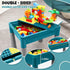 Double Sided Kids Activity Table with Storage - All-in-1 Multi Activity Table, 105pcs Marble Run Building Blocks