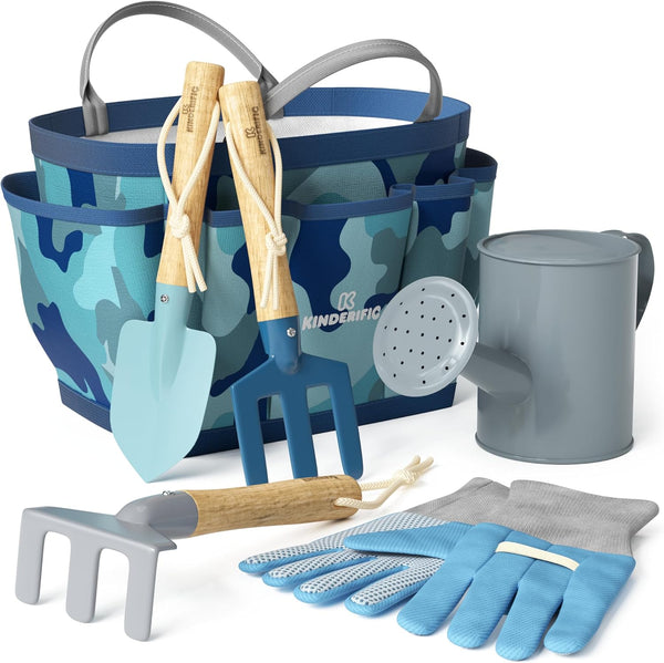 Kinderific Gardening Set, Tool Kit, for Kids, STEM, Includes Tote Bag, Spade,