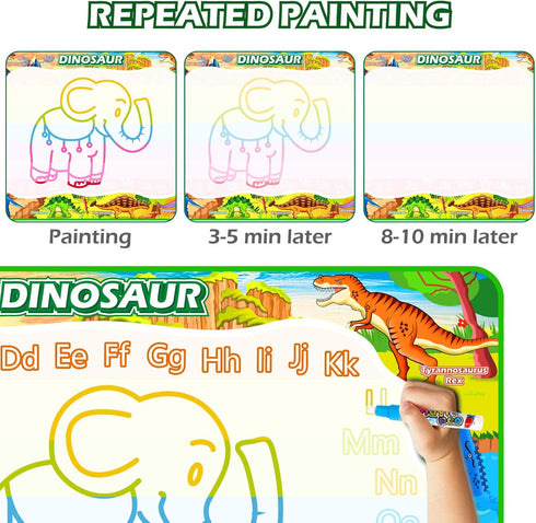 Jasonwell Aqua Water Doodle Mat 60x40 Inches, Large Magic Drawing Mat for Kids Age 2-8, Educational Christmas Birthday