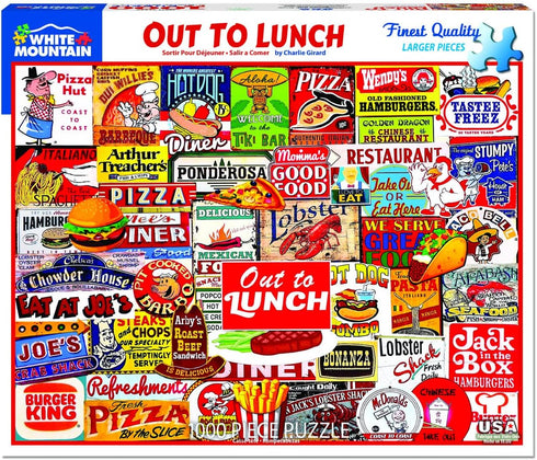 White Mountain Puzzles Jigsaw Puzzle, Out to Lunch, 1000 Pieces
