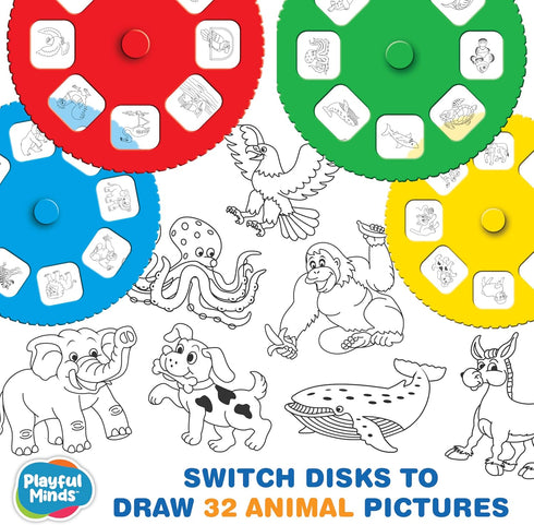 Thin Air Brands 3 32 4 8 1 Drawing Projector for Kids & Up, Preschool Tracing Projector Kit Includes Animal Drawings on