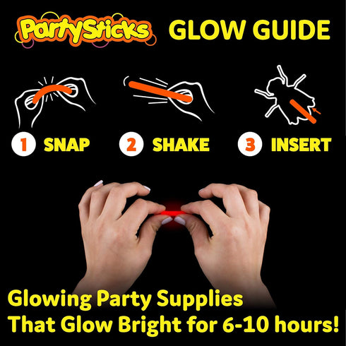 PartySticks Glow Critters for Easter, Glow Sticks Party Favors, Glow in The Dark Party Supplies