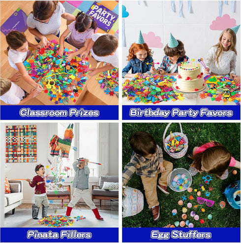 Amy&Benton 500pcs Carnival Prizes - Pinata Filler for Kids Party Favor Bags, Birthday Small Toys for Classroom Gift Bags