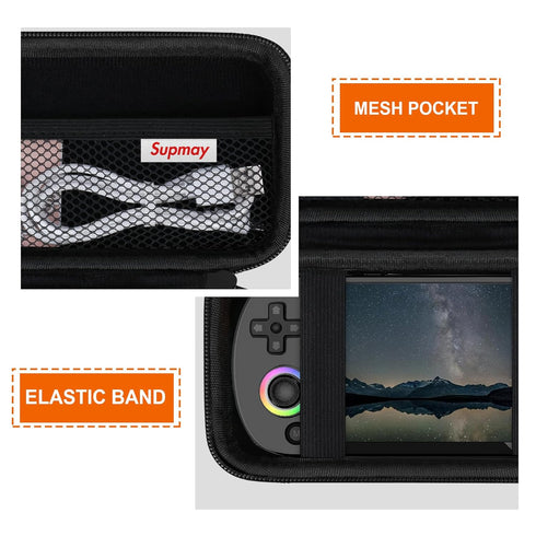 Supmay Hard Carrying Case for RG40XX H Retro Handheld Game Console, Black