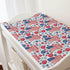 American Flag Blue Red Floral Diaper Changing Pad Covers, 32''x16'' Patriotic for Boy Girl, Soft Breathable Sheets