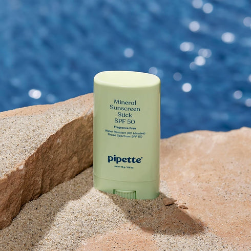 50, 0.6 oz, Pipette Baby Mineral Sunscreen Stick SPF Water-resistant Non-nano Zinc Oxide Mineral Sunscreen, UVB/UVA