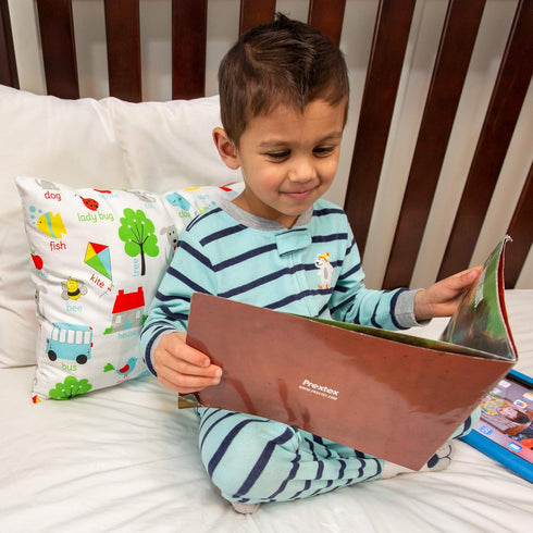 Toddler Kids Pillowcase for Boys and Girls, Words, 13x18 14x19, 100% Cotton, Envelope Style Closure