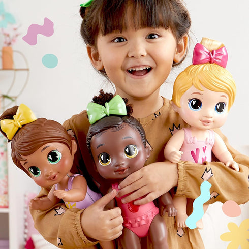 Baby Alive Shampoo Snuggle Berry Boo Black Hair 11 Inch Water Baby Doll Playset for 3 Year Olds & Up