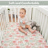 Summer 52"x28" Boho Mermaids Floral Baby Crib Sheets for Boy Girl Beach Seashells Conch Tropical Flowers Soft Snug