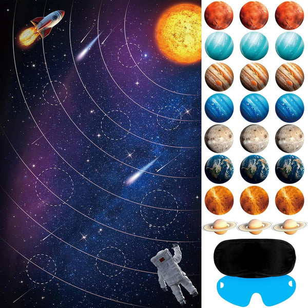 Solar System Party Games - Pin The Planets, Large Space Game Poster
