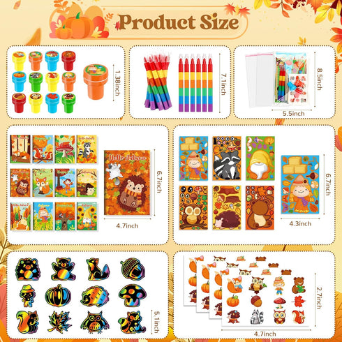 Set Craft24Set BenLouis Fall Party Favors for Kids Thanksgiving Day Classroom Gifts Prize Coloring Books Bulk