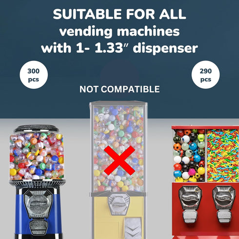 Capsule Vending Machine Round 50 pcs 1.1 inch Clear Capsules for Gumball Machine, Easter Basket Stuffers