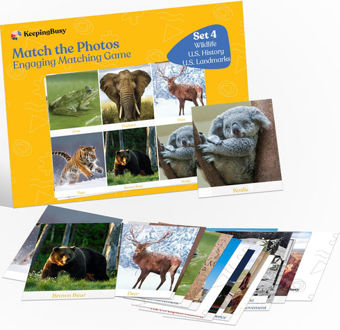 Keeping Busy Match The Photo Game - Fun Facts Set of 4 Matching Games for Adults & Dementia Activities