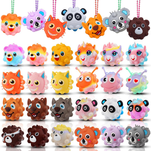 KissFree 24 PACK Animal Pop Balls Party Favors for Kids, 3D Pop