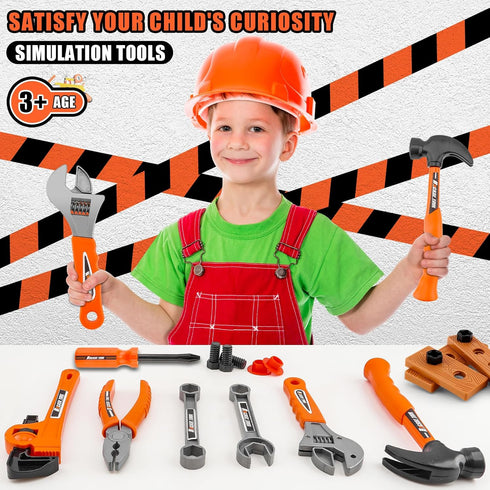 PANPAPA Toddlers-24-Piece 3-5 Tools for Toy Screwdriver & Kids Pliers Kit with Tool Bag, Realistic Construction Toys