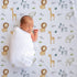 Stork Wares BB348 30*40 inch Safari Animals Personalized Unisex Baby Swaddle Blanket White