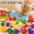 Set, 1-3 1 2 3 Toddler Toys Play Food Learning Toy Cutting Food with Color Sorting Basket, Pretend Play Kitchen