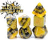 Gake Keeper Games & Dice: Sui Generis Electric Bumble Bee - Black & Yellow - 7 Piece Resin Dice Set