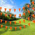 Consummate 100 Feet Orange Pennant Banners, Triangle Bunting Flags for Grand Opening, Party Decorations
