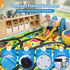 Cavorel 3x5 Ft,0.4 Inch Kids Road Rug Thick Soft Car Track Rug with Non-Slip Backing,Dinosaur Road Map Mat for Kids