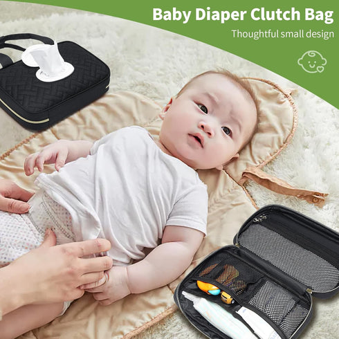 Fwkekye 2 Diaper Bag Organizer with Pieces Wipes Dispensers, Portable Stroller Mini Diaper Bag Pouches Travel Gear
