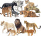 Toymany 12PCS Big Cat Wild Animal Figurines, Realistic Safari Animals Set Includes