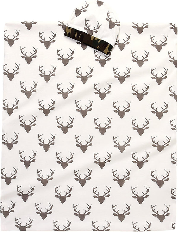 Soft Newborn Baby Deer Print Blanket, Bedding Wrap, Swaddle Blanket, Bath Towel + Hat