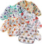 YeeLauf Sleeved Bib,5 Pack,Waterproof Shirt Bibs for Baby 3-24 Months Wipe Clean