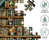 PICKFORU 1000 Vintage Bookshelf Puzzles for Adults Pieces, Flower Blooming Bookshelf Jigsaw Puzzle Library, Wildflower