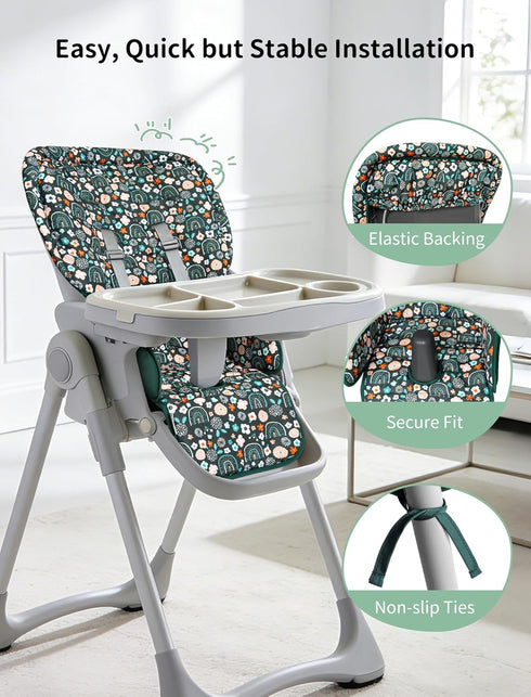 Sprouterie 3-5 Baby High Chair Cover, Machine Washable High Chair Cushion Pad, Waterproof & Soft, Fits Point Harness