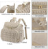 Bevkois Backpack Small Diaper Bag Quilted Mini Baby Crossbody Diaper Bag Tote for Mom and Baby Girls Boys (Beige)