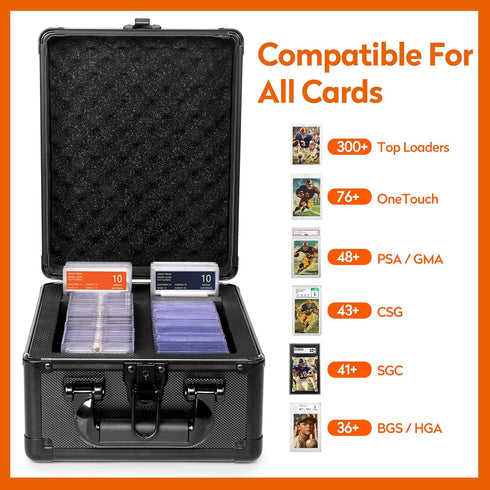 (2 Graded Card Storage Box, PSA Slab Case Holder for Graded Cards, Top Loaders Trading Card Storage Hard Case