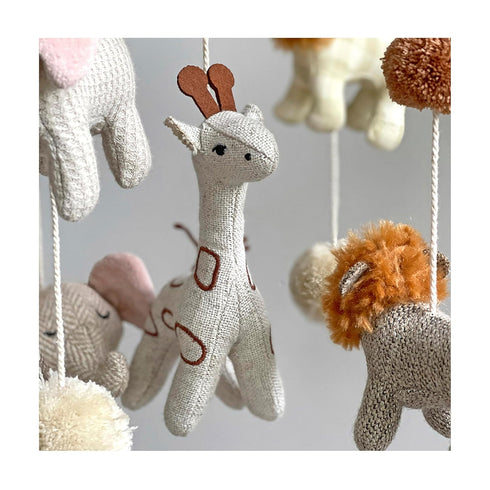 Crane Baby Mobile for Crib - Safari Nursery Décor for Boys and Girls, 11" x 28" Hanging Jungle Decor