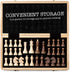 Lingle 15 Inch Travel Wooden Folding Chess Set with 3 Inch Kh Chess Pieces - Walnut & Maple Inlay Board