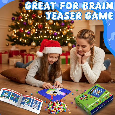 500 10 Counting STEM Toys Pixel Art Kit for Kids, Pcs Colors Pixel Bricks Challenge Fine Motor Skills Game Educational