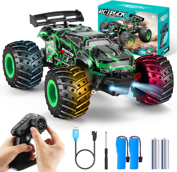 Remote Control Car, 1:18 Rc Cars, All-Terrain RC Truck with LED Light,