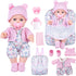 BDDOLL 12 Inch Baby Doll Backpack Playset with Dolls Clothes and Accessories Included