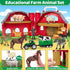 1 2 3 4 5 Playset Farm Animals Toys for Year old Toddlers Girls Boys, Big Red Barn Farm with Figures Animals